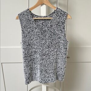 COS Black and White Textured Tank Top